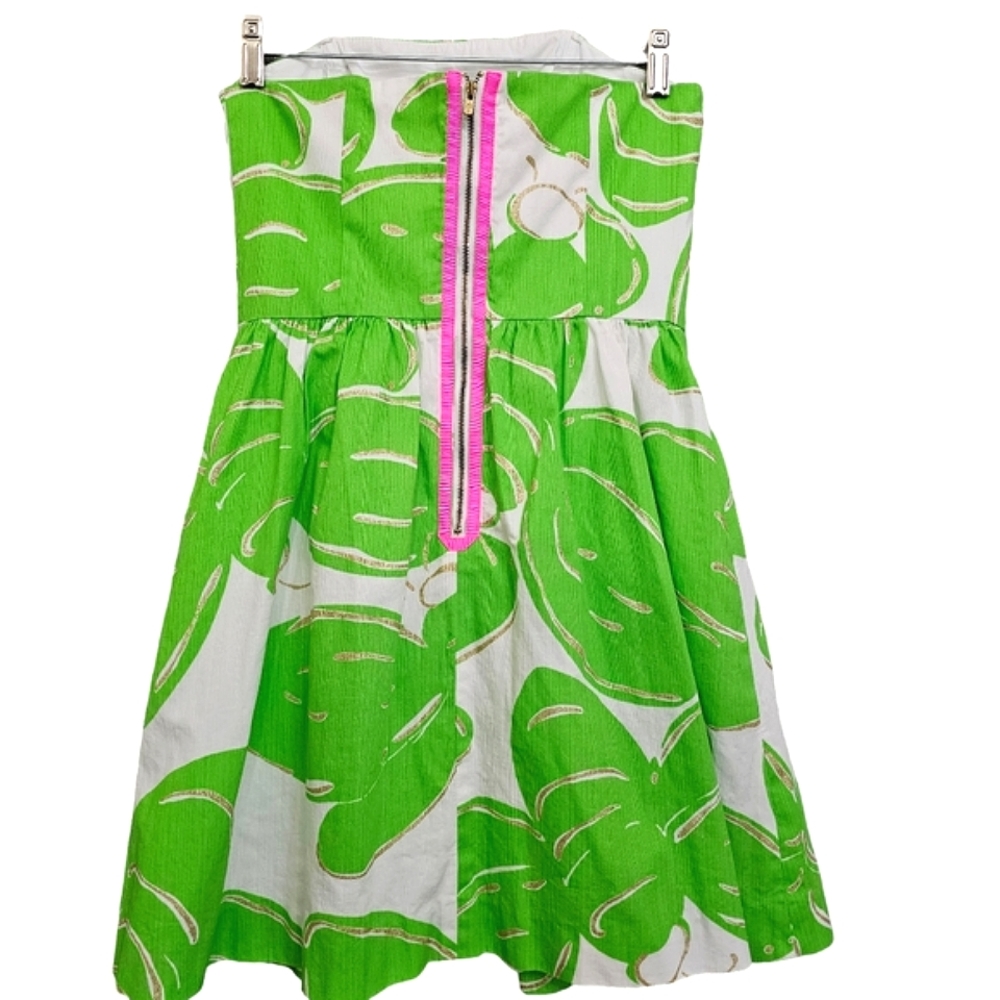 Nwot Lilly Pulitzer Strapless Stinger Bee White/Green/Gold Lottie Summer Dress - Picture 11 of 17